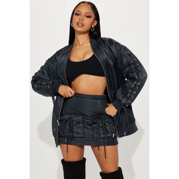 Roxxy Puffer Skirt Set - Charcoal NWT - Picture 3 of 9